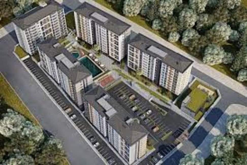 Sifka Yapı tarafından tamamlanan konut projesinin kuşbakışı görünümü